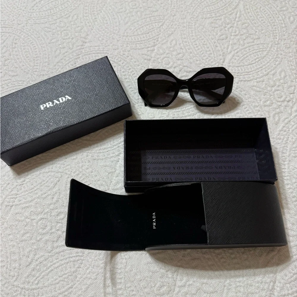 Prada PR 16WS Black Geometric Sunglasses